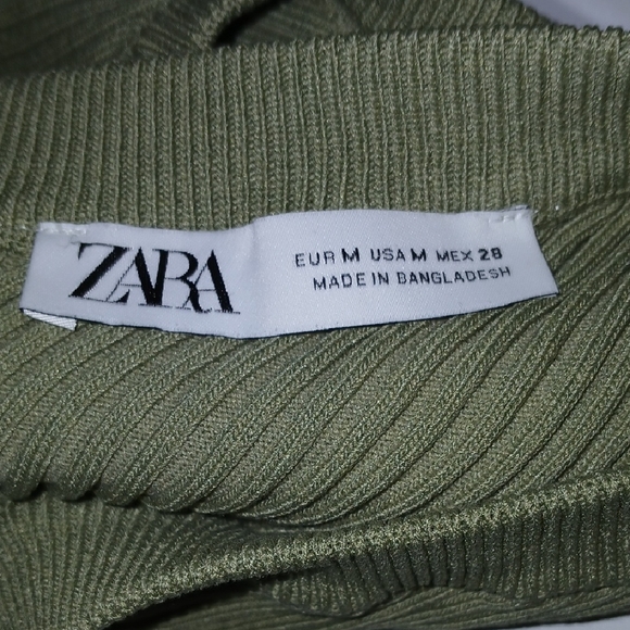 Zara Asymmetrical Olive Tank Top - Picture 2 of 2